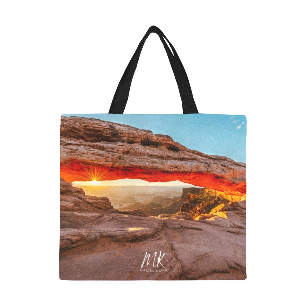 Mesa Arch Sunburst Canvas Tote Bag by Michael Klinger Fine Art Photographer