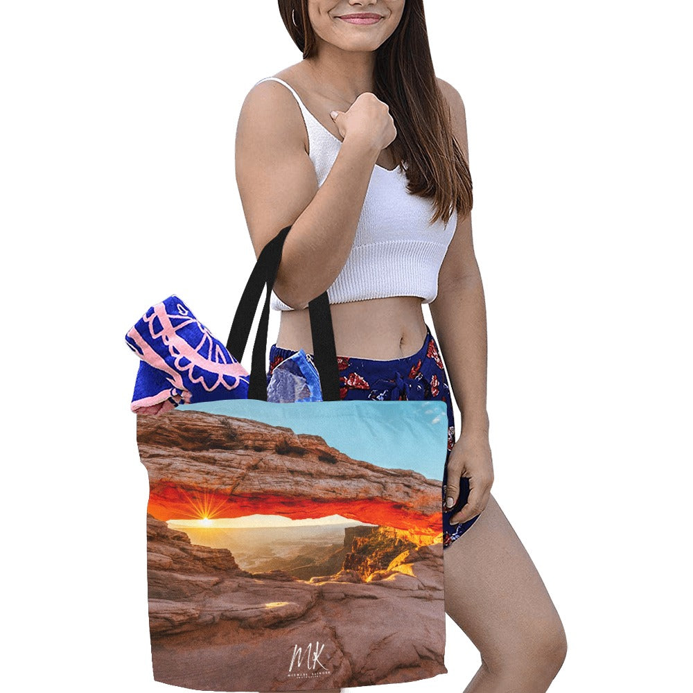 Mesa Arch Sunburst Canvas Tote Bag by Michael Klinger Fine Art Photographer