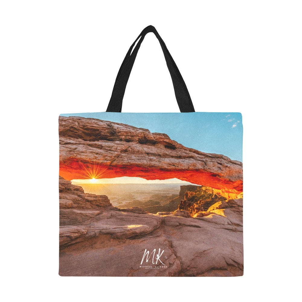 Mesa Arch Sunburst Canvas Tote Bag by Michael Klinger Fine Art Photographer